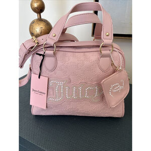 Juicy Couture Pink Diamond String Of Pearls Satchel Handbag
